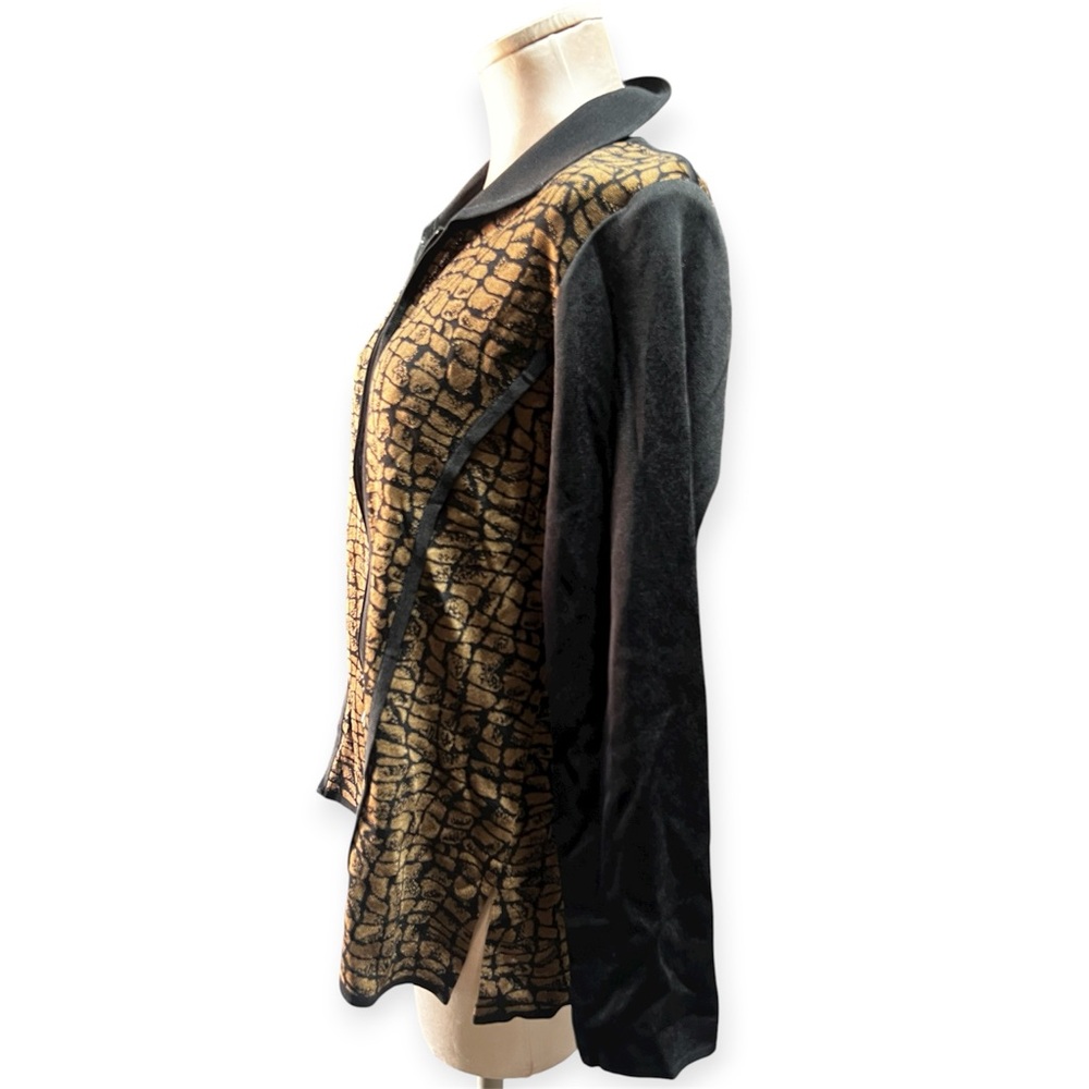 Exclusively Misook Black Multicolored Patterned K… - image 4